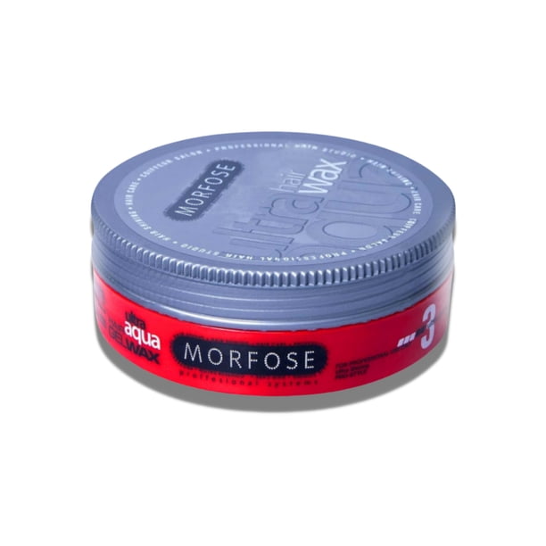 Morfose Ultra Aqua Gel para el cabello con cera brillante y fuerte, flexible, 3 fijaciones, maneja trenzas y rizos, peinado para mujeres y hombres, aroma a fresa, 5.09 fl. Oz (ultra agua)