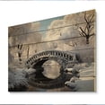 thumbnail image 2 of Designart "Snowy Bridges in the Winter Landscape II" Landscapes Print on Natural Pine Wood, 2 of 5