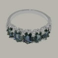 thumbnail image 6 of LBG British Made 14k White Gold Natural Sapphire Womens Eternity Ring - 33 size options - Size 7, 6 of 8