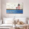 thumbnail image 2 of Elephant Stock Classic Lighthouse Wall Art - Horizontal Canvas Wall Art - Living Room Wall Decor - Nautical Canvas - Blue And Brown Decor - 45" x 30", 2 of 4