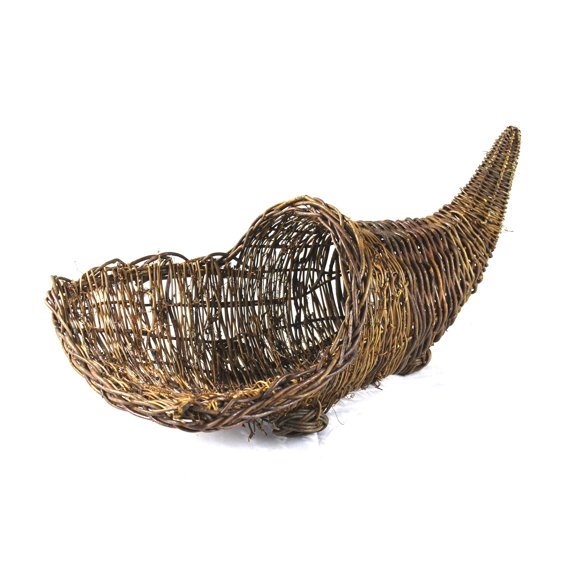 Large-Size Grapevine Cornucopia. The Inside Opening is 10 inches in Diameter so That You can fit Multiple Small Pumpkins, Fruits, Dried Leaves, Flowers, and/or Branches.