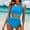 A Light Blue, variant on Womens Bikini Sets Sporty Crop Top with Bottom Two Piece Bandeau Bathing Suits Fashion Summer Beach Vacation Swim with Chest Pad Orange XL