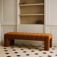 thumbnail image 2 of Meridian Furniture Andaz 17.5" Velvet & Solid Wood Bench in Saddle, 2 of 8