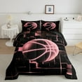 thumbnail image 2 of Erosebridal Ball Games Bedding Full Comforter Set,Basketball Sport Bedding Full Comforter Set,Neon Light Ombre Geometry Bedding Sets Fulls,Super Cozy Room Decoration Reversible，3 Pieces, 2 of 8