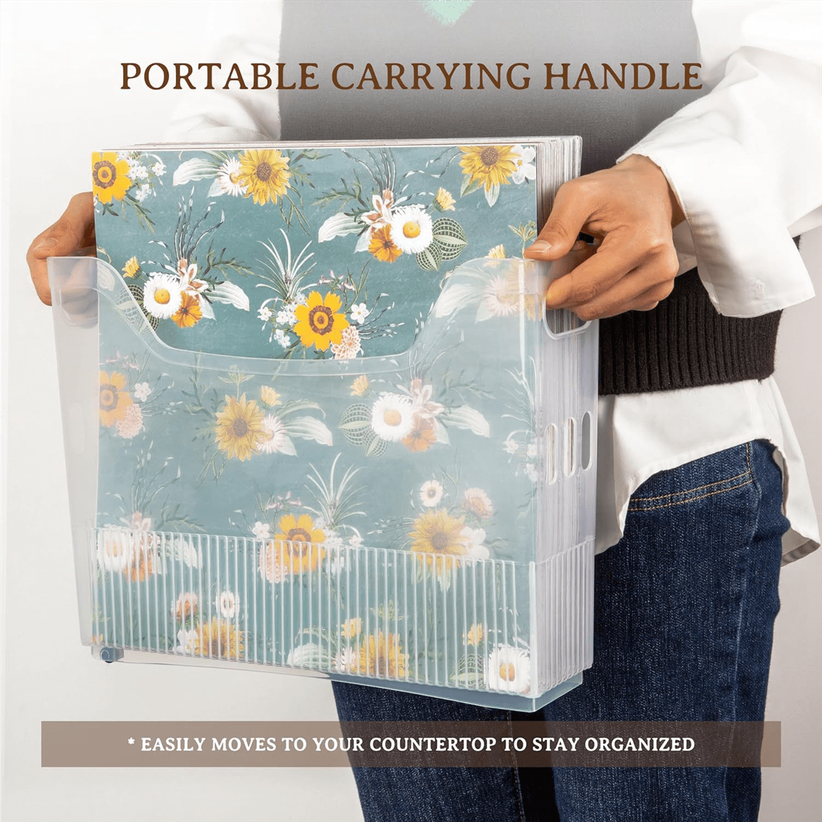 4x Scrapbook Paper Storage with Wheels,Plastic Scrapbook Storage Bin for Holding 12 inch x 12 inch Paper,Scrapbook Paper