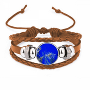 Ocean Deep Water Blue Hippocampus Water Bracelet Wristband Leather Jewelry Ornament