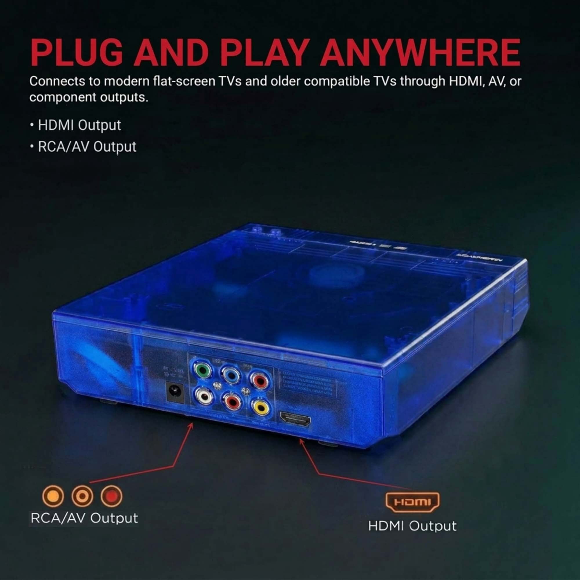 Magnavox Translucent DVD Player with HDMI Cable, Multi-Format DVD CD MP3 Player, HDMI Output, Remote Control, PAL/NTSC Compatible, 2 Channel Audio, Universal Power 100–240V, Blue