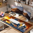 thumbnail image 2 of Large Mouse Pad, Keyboard Wrist Rest Set, Ergonomic Mouse Pad with Wrist Support, Desk Mat with Stitched Edges + Coaster, Extended Desk Pad Waterproof Desk Mat for Home Office Game I Running Horse, 2 of 15
