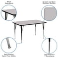 thumbnail image 4 of Flash Furniture Rectangular Plastic Adjustable Height Classroom Activity Table, 24" W x 48" L, Gray, 4 of 11
