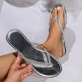 thumbnail image 2 of Silver Females Silver Tone Clip Toe Casual Beach Sandals For Spring Summer Outdoor Leisure And Easy Wear With Sturdy Base, 2 of 6