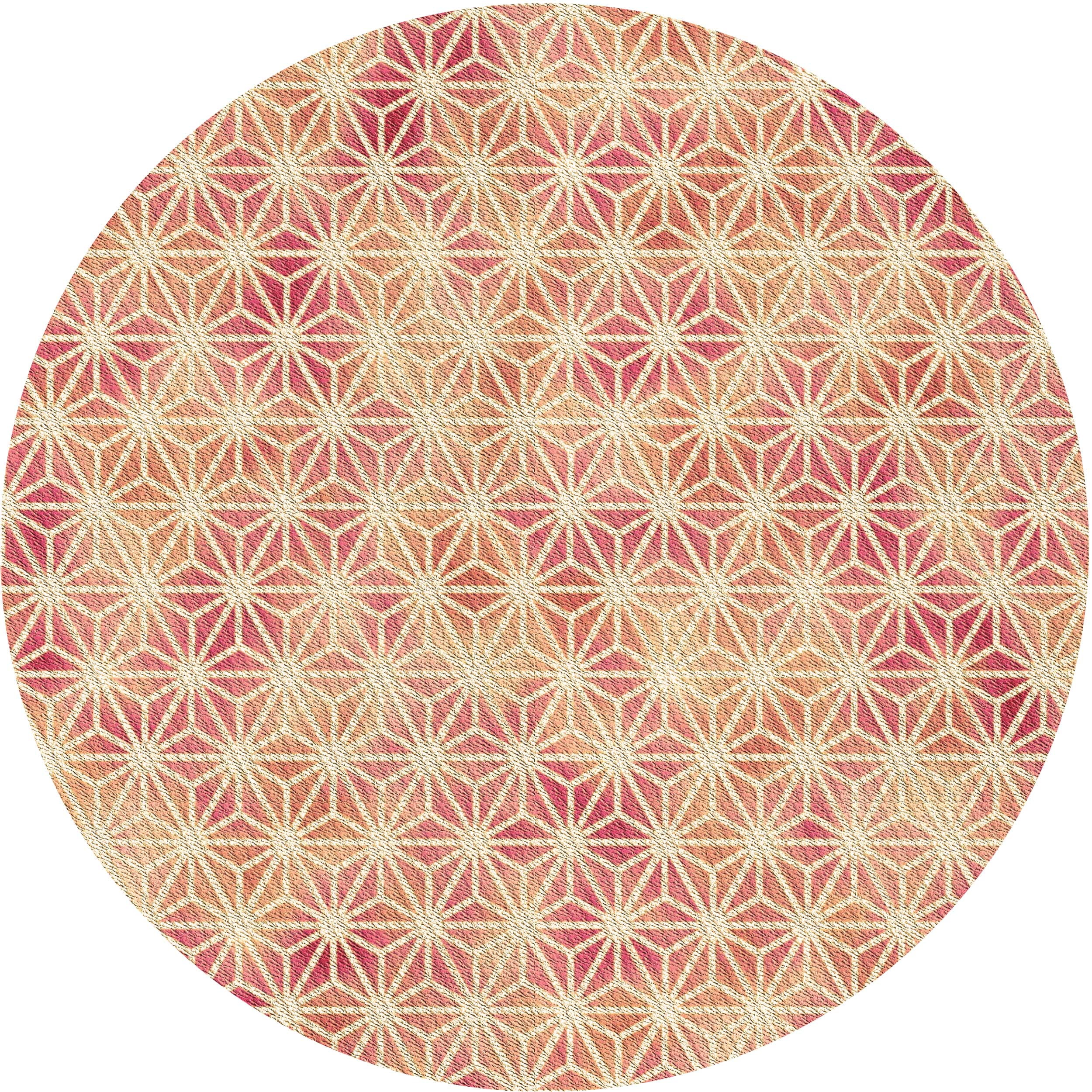 Ahgly Company Indoor Round Patterned Khaki Gold Area Rugs, 8' Round ...