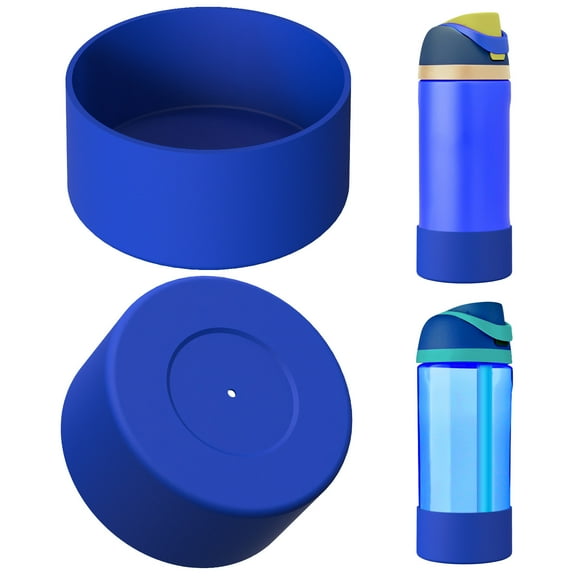 Linkidea 2 Pack Water Bottle Boot Compatible with Owala FreeSip 16oz, FreeSip Tritan 25oz, Silicone Anti-Slip Bottle Bottom Bumper Protector (Navy Blue)