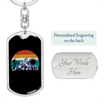 thumbnail image 2 of Bike Riding In The Mountain Cycling Stainless Steel or 18k Gold Premium Swivel Dog Tag Keychain, 2 of 10