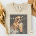 thumbnail image 4 of Funny Golden Retriever Iced Coffee Shirt - Cool Dog Sunglasses Graphic Tee, Sarcastic Pet Lover T-Shirt, Humorous Gift for Dog Moms & Dads, 4 of 5