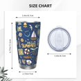 thumbnail image 4 of Cauagu Marine Nautical Pattern 20oz Tumbler,Stainless Steel Vacuum Insulated Tumbler with Lid Insulated Coffee Mug Thermal Cup with Splash Proof Sliding Lid-Without Straw, 4 of 8