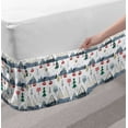 thumbnail image 2 of Winter Bed Skirt, Snow Capped Mountains Trees and Elevators Ski Resort Setting, Elastic Bedskirt Dust Ruffle Wrap Around for Bedding Decor, 4 Sizes, Blue Grey Dark Pink, by Ambesonne, 2 of 2