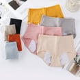 thumbnail image 5 of 3 Pack Period Underwear for Women Leak Proof Cotton Panties Soft Menstrual Panties Mid Waist Briefs Full Coverage Briefs for Teen Girl Ribbed Underpants M-XL, 5 of 5