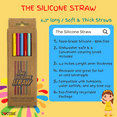 thumbnail image 3 of The Silicone Straw, 6 High Quality Food-Grade Silicone Straws, BPA Free, Thick & Reusable Soft Straws, Hard to Chip Straws, 3 of 7
