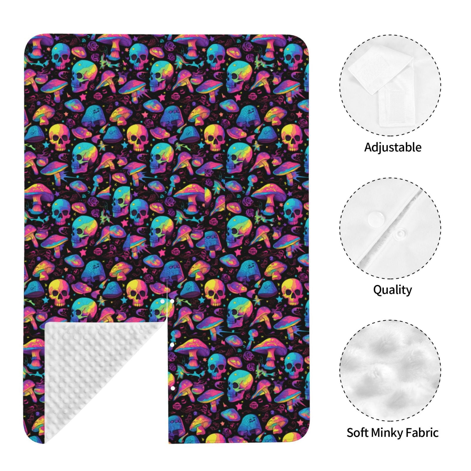 Naloa colorful mushroom Skull Baby Car Seat Cover, Breathable Baby Carrier Cover, Multiuse Baby Carrier Cover & Nursing Breastfeeding Cover