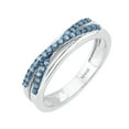 thumbnail image 2 of Sterling Silver with Natural Blue Diamond Crisscross Ring, 2 of 3