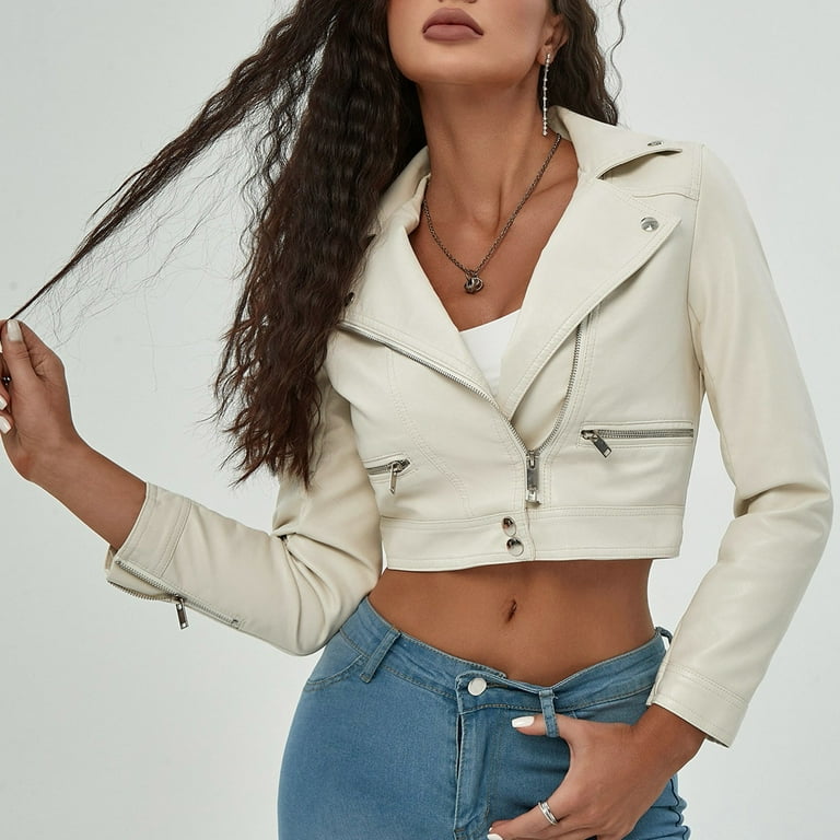 ジャケット OFF WHITE MOTORCYCLE HOLE CROP JACKET HBFAGFB Womens Fall Fashion 2023 Short Zip up Motorcycle