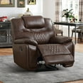 thumbnail image 7 of Bonzy Home Genuine Leather Manual Recliner Chair — Oversized Ergonomic Single Recliner with Soft Armrests & Flexible Footrest for Living Room, 7 of 7