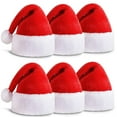 thumbnail image 2 of Taykoo 6pcs Santa Claus Hat for Adult Kids - Red Plush Velvet Thicken Party New Year's Eve Holiday Supplies, 2 of 8