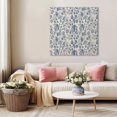 thumbnail image 5 of Blue Flowers Wall Art Painting on Canvas, Retro Rustic Botanical Floral Leaves Vines Canvas Art Home Prints Wall Art Framed Modern Artwork for Living Room Bedroom Wall Decor 12x12in, 5 of 9
