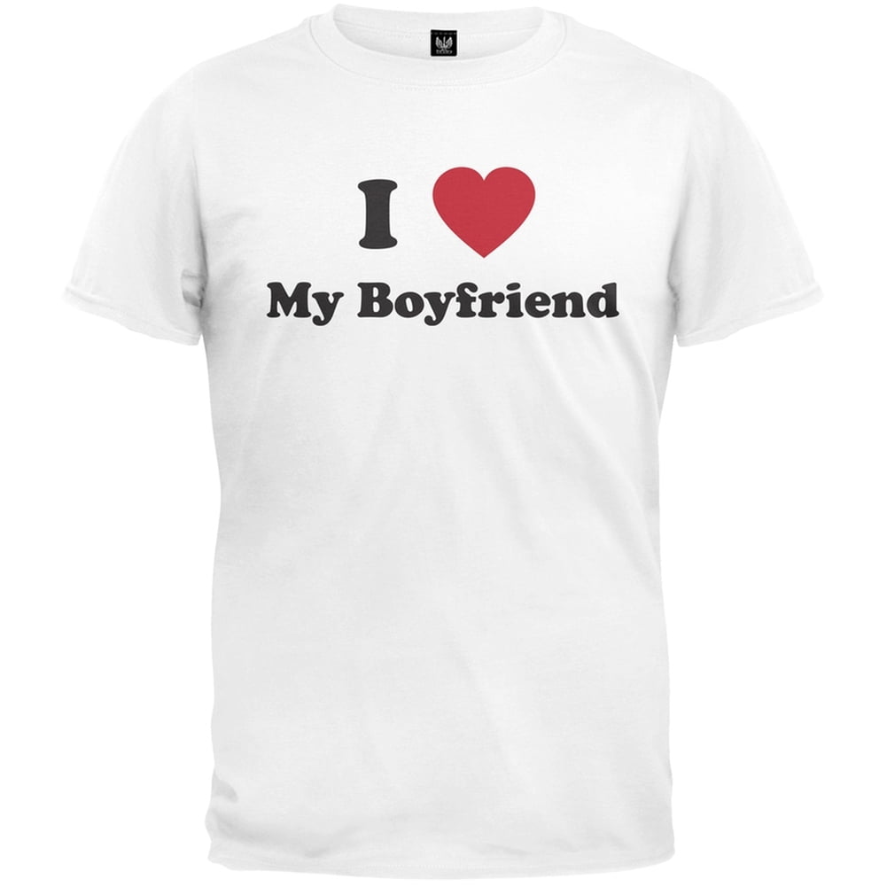 Old Glory I Heart My Boyfriend T Shirt White