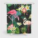 thumbnail image 1 of Rideau de Douche Animal Flamingo Impression, Poliéster impermeable Impresión 3D numérique Décorations de Salle de Bain Art Impression Rideau 12 Crochets (90x180cm,Planta-Flamingo), 1 of 5