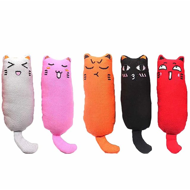 Juguete para gatos, dentición de algodón puro, resistente al desgaste, bonito espacio para gatos, 5 piezas incluidas ER