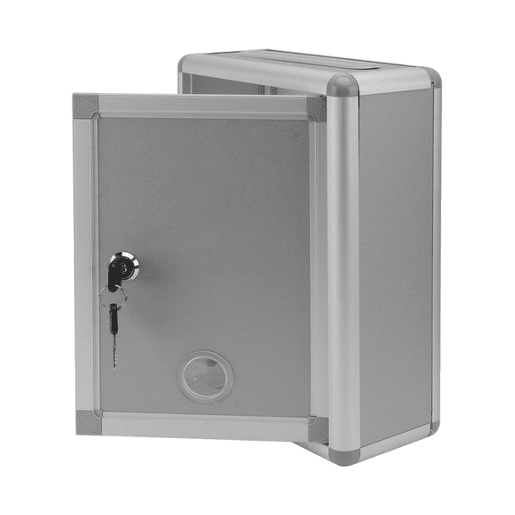 Pawsdot Small Grey Alloy Mailbox with Lock for Storage and Decorative Use