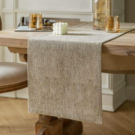 

Burlap Style Farmhouse Table Runners 72 Inches Long Beige Rustic Woven Dining Table Runner for Everyday Use 14x72 Inches Oatmeal Beige