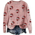 thumbnail image 1 of WEAIXIMIUNG Sweatshirts Courts Mode Automne/hiver pour Femmes Pull Extérieur Col Rond Imprimé de Noël Pull à Capuche Tricoté Grossier, 1 of 5