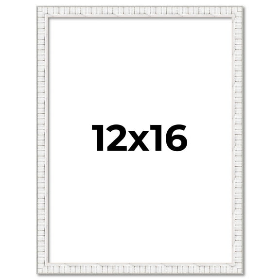 12x16 Frame White Real Wood Picture Frame Width 0.75 inches | Interior Frame Depth 0.5 inches |