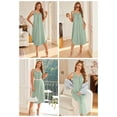 thumbnail image 4 of Ekouaer Sleeveless Nightgowns for Women Long Night Gown Pleated Full Length Sleepwear Tank Sleep Dress Slit Dress, 4 of 6