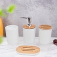 thumbnail image 3 of de accesorios de : caja de jabón, botella de loción, boquilla de plástico y , taza para cepillo de , esencial, para Blanco 4 piezas perfecl Cosas de baño, 3 of 7