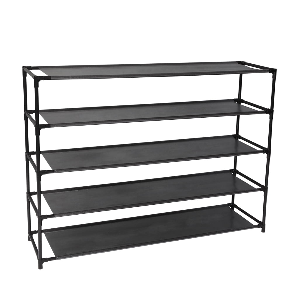 QXDRAGON Shoe Rack, 5Tier Shoe Storage Organizer, Metal Shoe Shelf