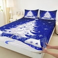 thumbnail image 3 of jejeloiu Christmas Theme Twin Sheet Sets,Luxury Xmas Tree Twin Fitted Sheet,Pink Blue Flat Sheet For Children,Super Cozy Room Decor,3-Piece, 3 of 7