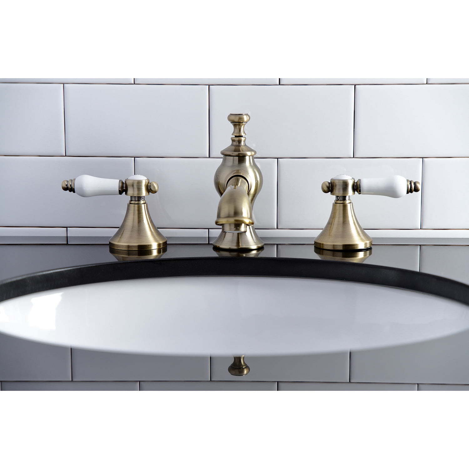 Kingston Brass KC7063BPL Bel-Air 8 in. Widespread Bathroom Faucet, Antique Brass