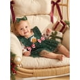 thumbnail image 3 of Cjfdfy Newborn Baby Girl Christmas Outfit Long Sleeve Romper Santa Embroidery Tulle  Star Patchwork Dress Bow Headband 3 Piece Set Infant Christmas Dress Fall Winter Clothes Set 0-24M, 3 of 9