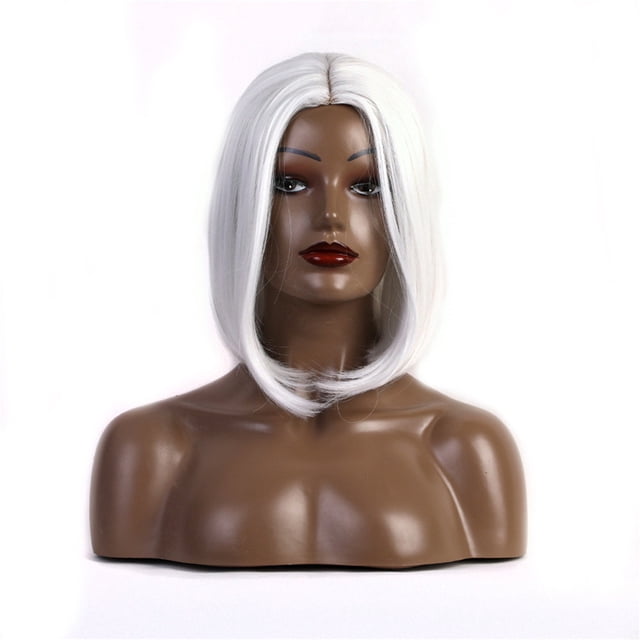WIFKLSIIPG Aguichant Femmes Court Blanc Perruque Fête Synthétique Mode Perruques Rose Net Chaud
