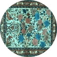 thumbnail image 1 of Ahgly Company Indoor Round Animal Light Blue Traditional Area Rugs, 5' Round, 1 of 4
