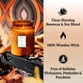 thumbnail image 3 of MEHOOM Cedarwood & Amber Wood Wick Scented Candle, 20oz Large Beeswax & Soy Blend, Clean Burning 100-Hour Candle, Cozy Gift for Home Decor, 3 of 11