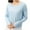 Blue, variant on TKLPEHG Casual Tops for Women Crew Neck Sun Protection Top Solid Color Comfy Long Sleeve T Shirt Loose Fall Tops Lightweight Fashion Pullover (Blue,L)