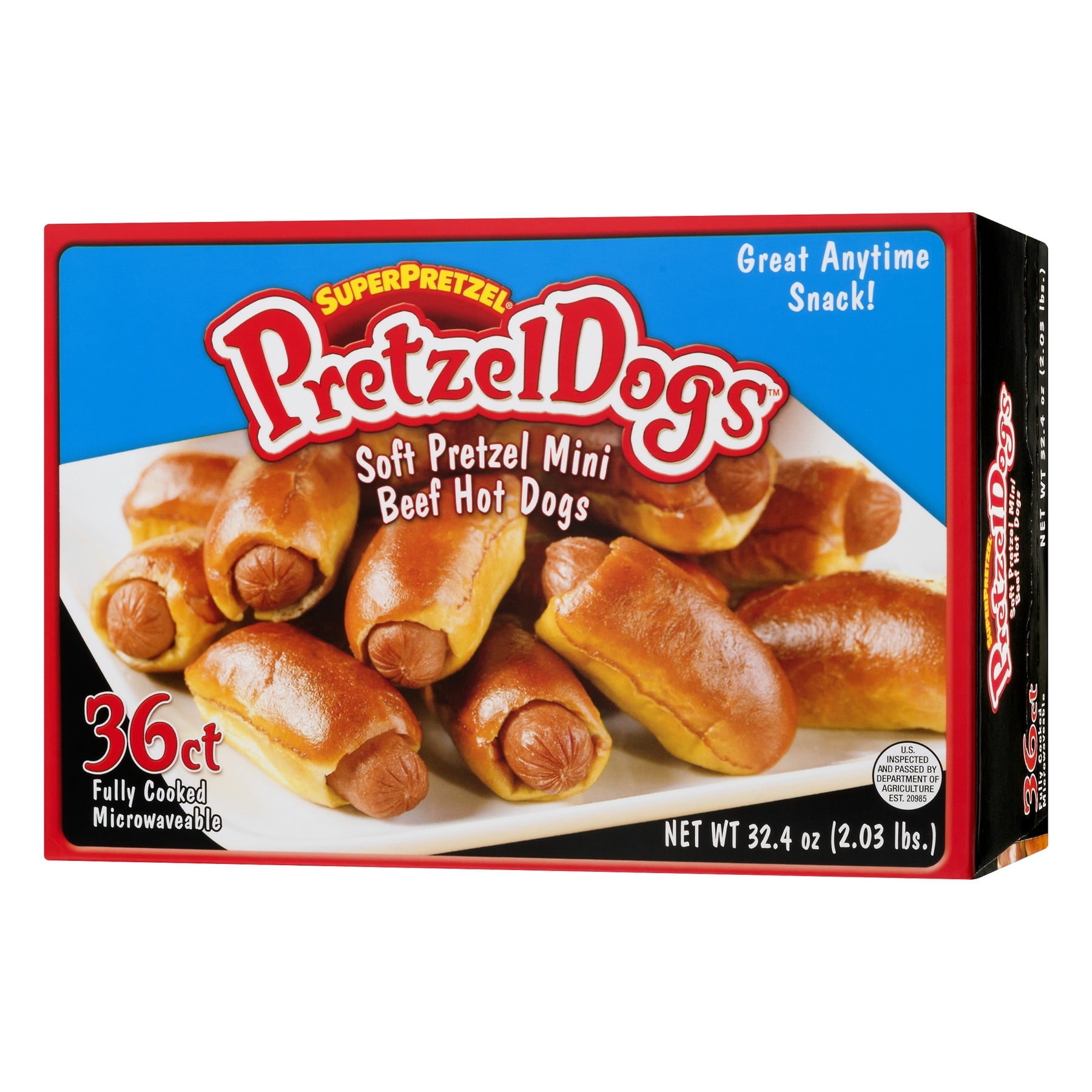 SuperPretzel Pretzel Dogs Soft Pretzel Mini Beef Hot Dogs