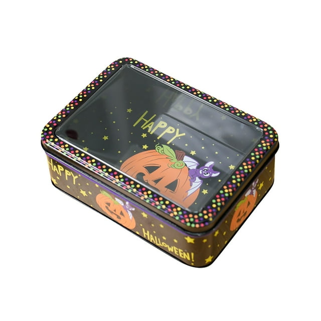 asddcavvf Themed Transparent Window Storage Ideal For Storing Festival Pumpkin Children's Candy And In A Tinplate Clothes under Bed Storage Storage Containers with Lids for Garage