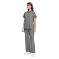 thumbnail image 4 of Minjewel Women's Quick-Dry Polo Collar Short Sleeve Scrubs for Women Set, Professional & Moisture-Wicking Scrub Set for Nurses & Caregivers,Gray 2XL, 4 of 6