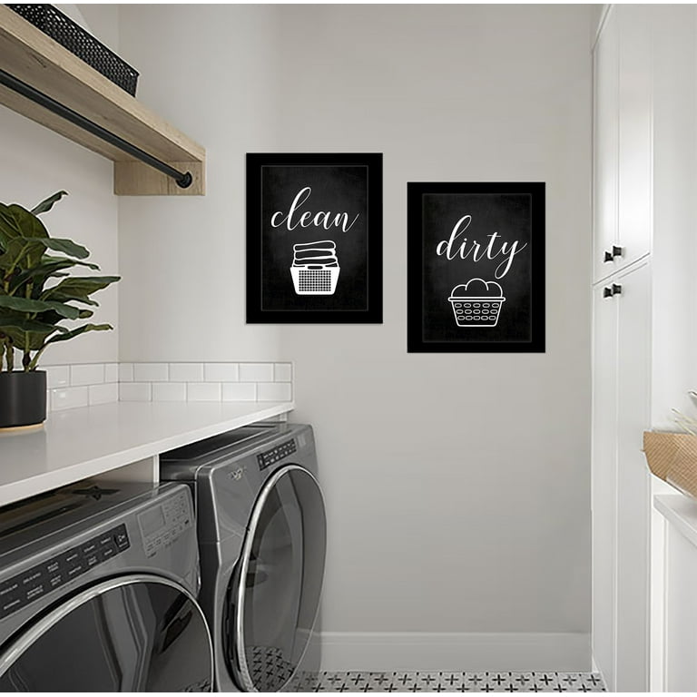 Inkdotpot 2 PieceLaundry Signs for Laundry Room DecorClean