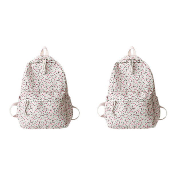 Mochila Escolar Con Libro Flores para Mujer Floral Informal Bolso